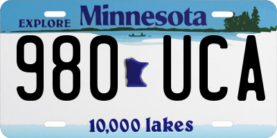 MN license plate 980UCA