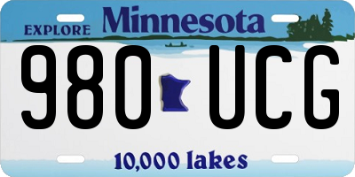 MN license plate 980UCG