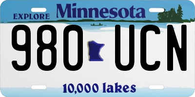 MN license plate 980UCN