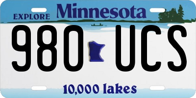 MN license plate 980UCS