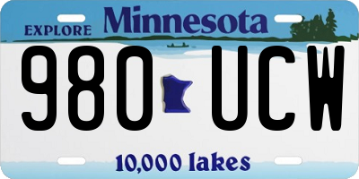 MN license plate 980UCW