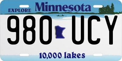 MN license plate 980UCY