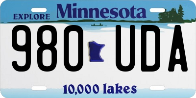 MN license plate 980UDA
