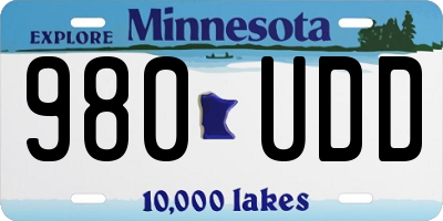 MN license plate 980UDD