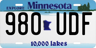 MN license plate 980UDF