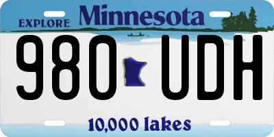 MN license plate 980UDH