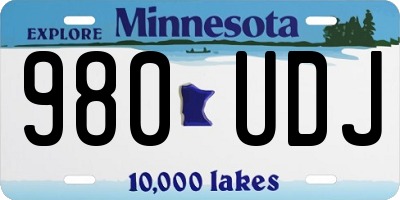 MN license plate 980UDJ