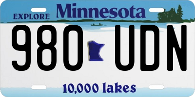 MN license plate 980UDN