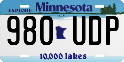 MN license plate 980UDP