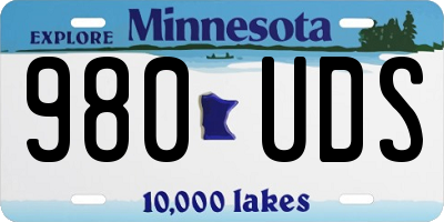 MN license plate 980UDS