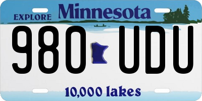 MN license plate 980UDU