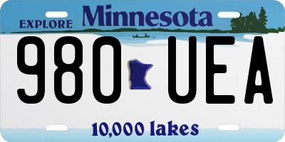 MN license plate 980UEA