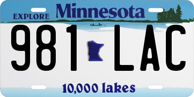 MN license plate 981LAC