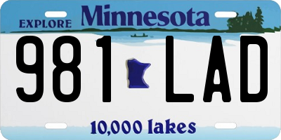 MN license plate 981LAD