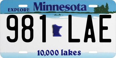 MN license plate 981LAE