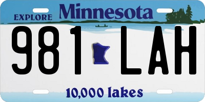 MN license plate 981LAH