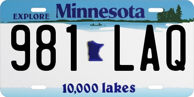 MN license plate 981LAQ