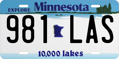 MN license plate 981LAS