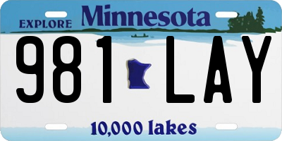 MN license plate 981LAY