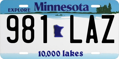 MN license plate 981LAZ