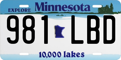 MN license plate 981LBD