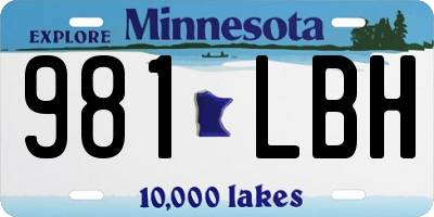 MN license plate 981LBH