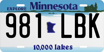 MN license plate 981LBK