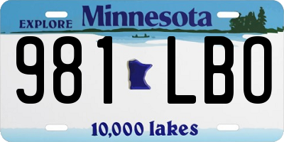 MN license plate 981LBO