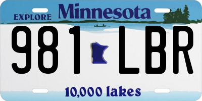 MN license plate 981LBR