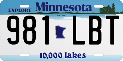 MN license plate 981LBT