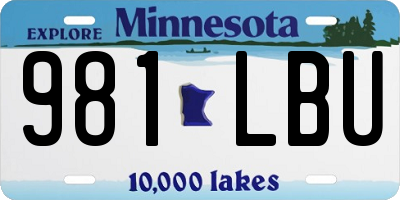 MN license plate 981LBU