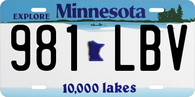 MN license plate 981LBV