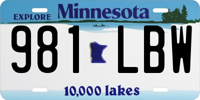 MN license plate 981LBW