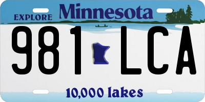 MN license plate 981LCA