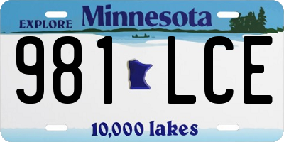 MN license plate 981LCE