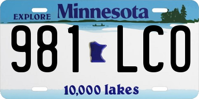 MN license plate 981LCO