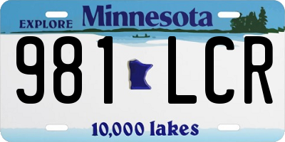 MN license plate 981LCR