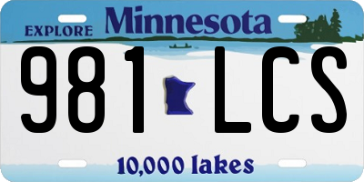 MN license plate 981LCS