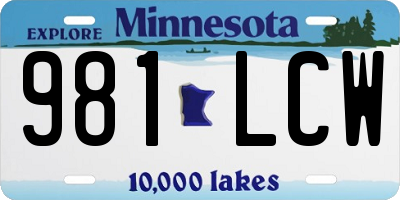 MN license plate 981LCW