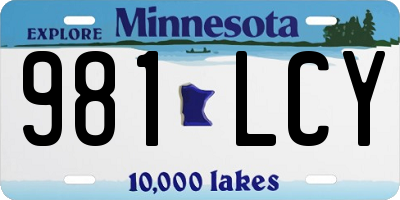 MN license plate 981LCY