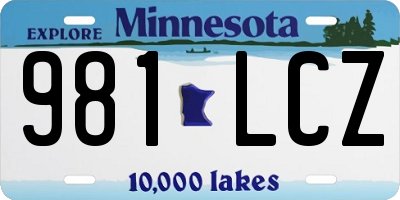 MN license plate 981LCZ