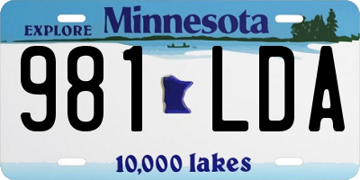 MN license plate 981LDA