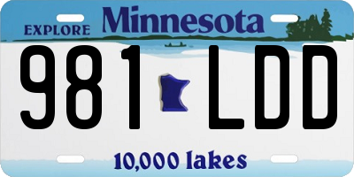 MN license plate 981LDD