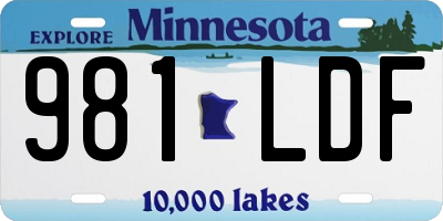 MN license plate 981LDF