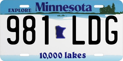 MN license plate 981LDG