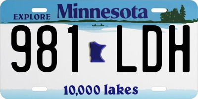 MN license plate 981LDH