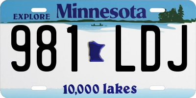MN license plate 981LDJ