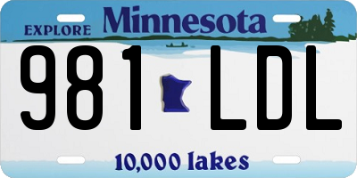 MN license plate 981LDL