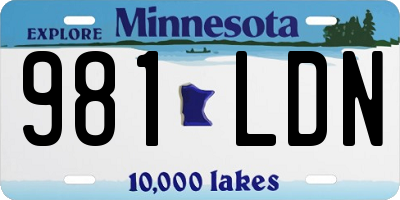 MN license plate 981LDN