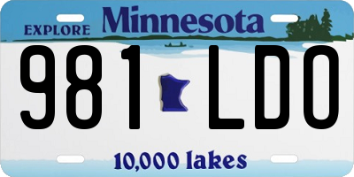 MN license plate 981LDO